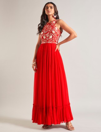 Onion pink lycra designer indo-western suit