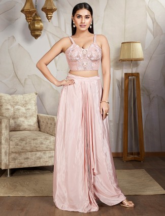 Stunning peach satin indowestrn suit