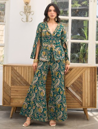 Onion pink lycra designer indo-western suit