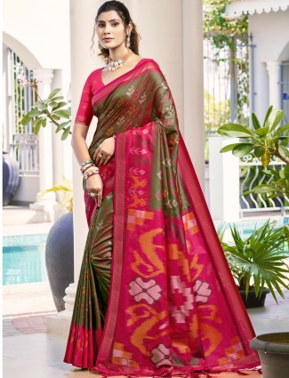 Golden radiance tissue silk saree with royal embellishments