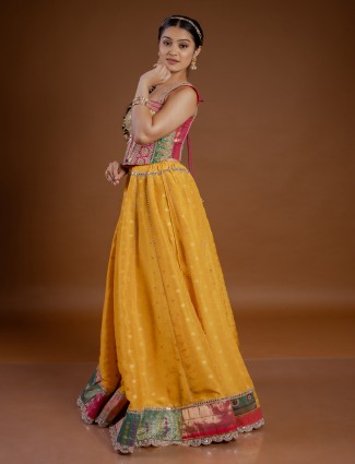 Embellished yellow lehenga choli for navratri nights