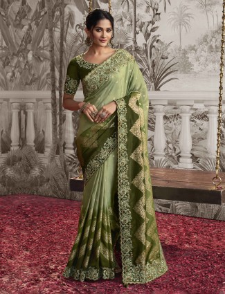 Golden radiance tissue silk saree with royal embellishments