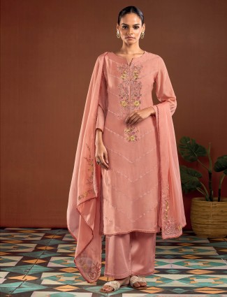 Onion pink lycra designer indo-western suit
