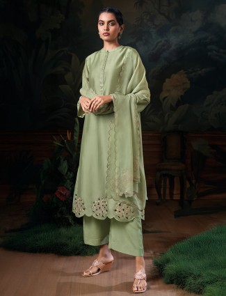 Onion pink lycra designer indo-western suit