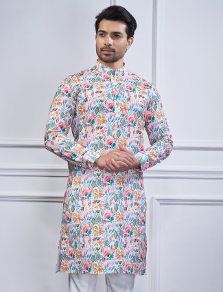 Amazing printed multi color cotton kurta suit