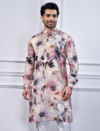 Attractive cotton multi color printed kurta suit