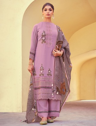 Onion pink lycra designer indo-western suit