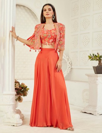 Onion pink lycra designer indo-western suit