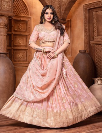 Blue lehenga choli in stunning silk