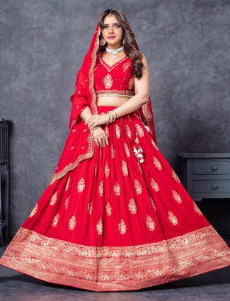 Blue lehenga choli in stunning silk