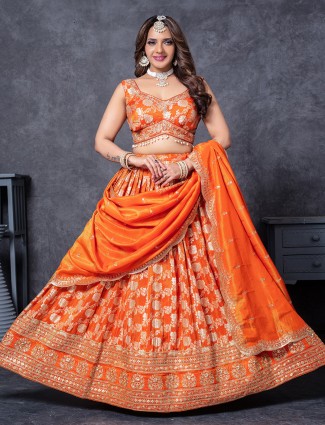 Blue lehenga choli in stunning silk