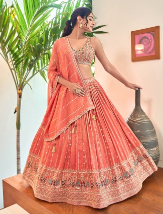 Blue lehenga choli in stunning silk