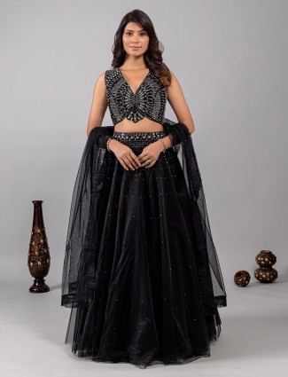 Blue lehenga choli in stunning silk