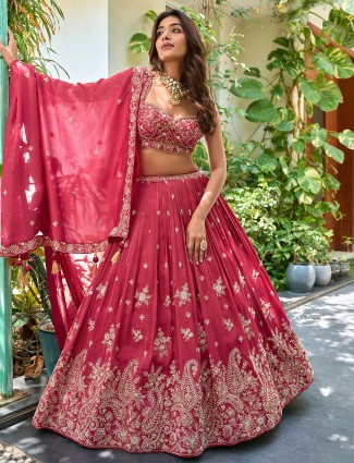 Blue lehenga choli in stunning silk