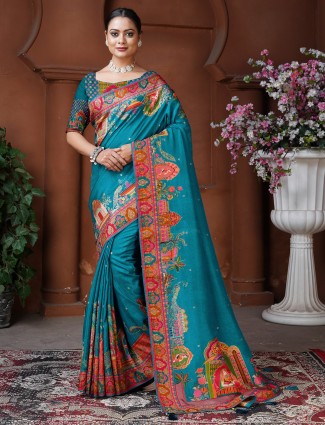 Golden radiance tissue silk saree with royal embellishments