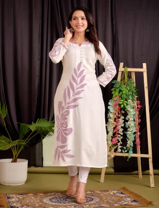 Trendy purple silk casual kurti