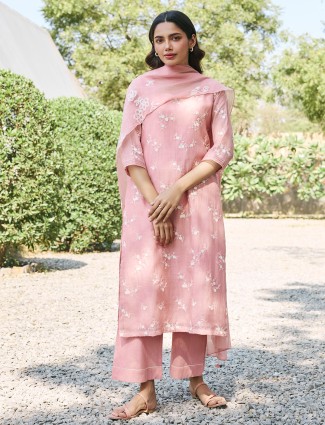Onion pink muslin cotton salwar suit