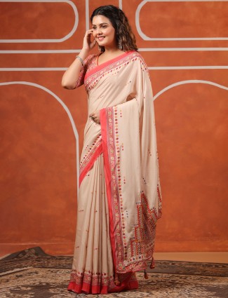 Golden radiance tissue silk saree with royal embellishments