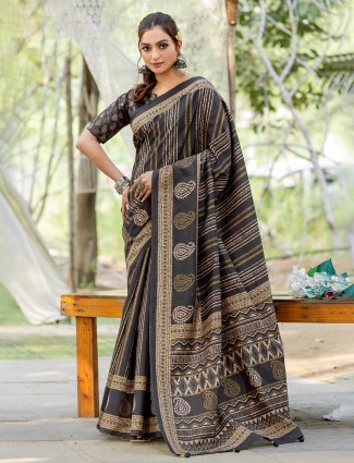 Golden radiance tissue silk saree with royal embellishments