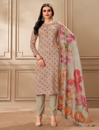 Onion pink lycra designer indo-western suit
