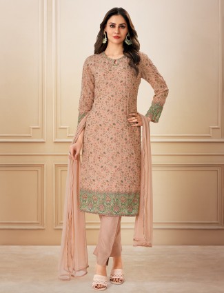 Onion pink lycra designer indo-western suit