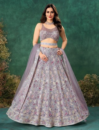 Blue lehenga choli in stunning silk