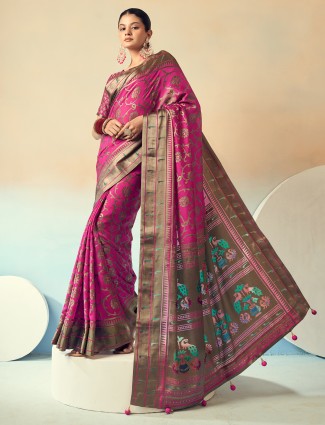 Golden radiance tissue silk saree with royal embellishments