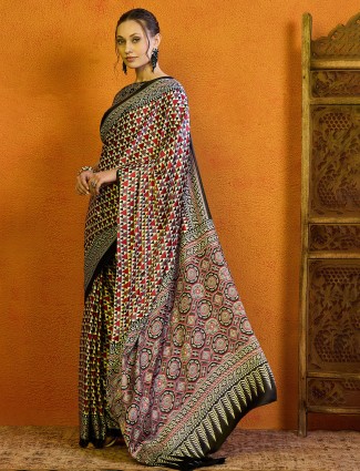 Red bhagalpuri silk saree for festive