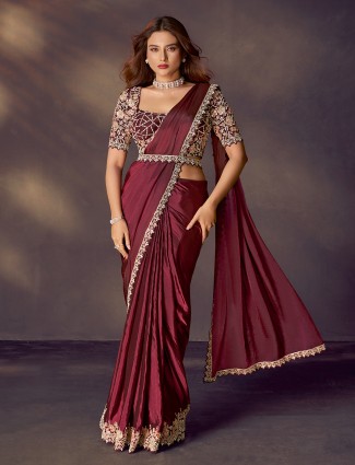 Golden radiance tissue silk saree with royal embellishments