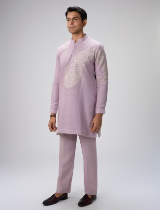 Lilac kurta with pajama attire