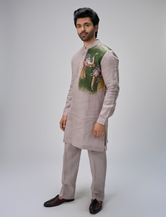 Lilac kurta with pajama outfit