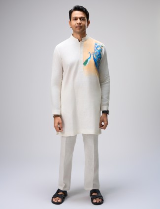 White kurta with pajama for mens