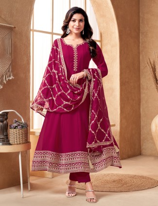 Wine pakistani georgette anarkali