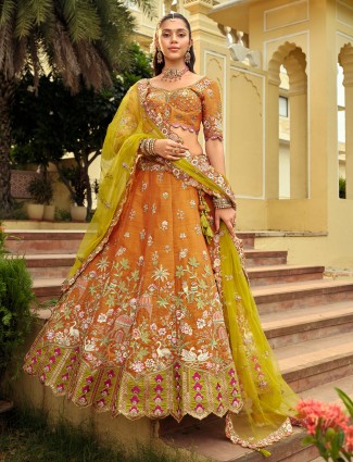 Blue lehenga choli in stunning silk