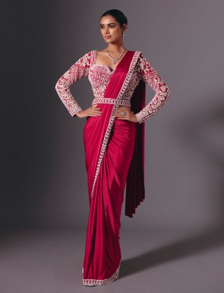 Maroon festive glow saree