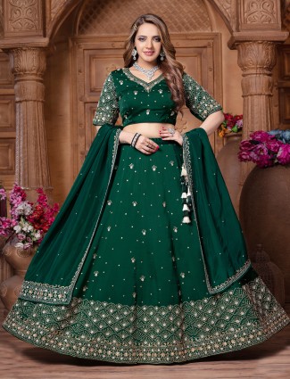 Blue lehenga choli in stunning silk