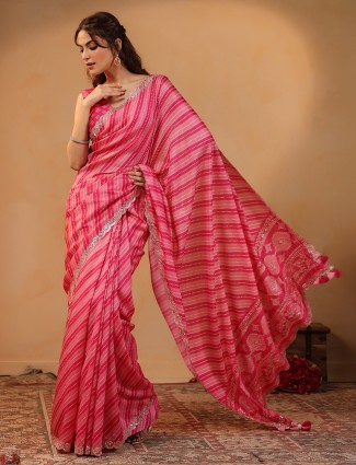Golden radiance tissue silk saree with royal embellishments