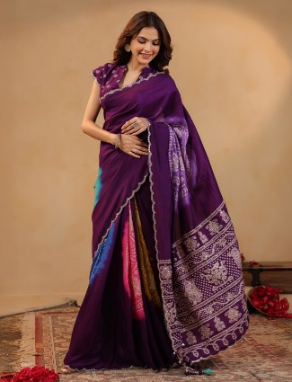 Golden radiance tissue silk saree with royal embellishments