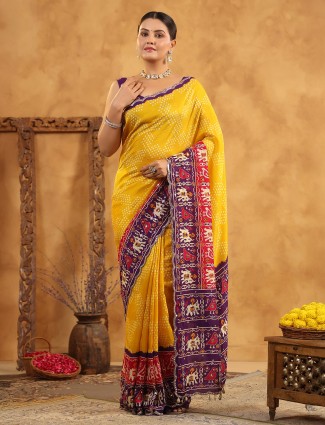 Golden radiance tissue silk saree with royal embellishments
