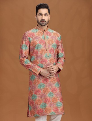Multi color viscose kurta suit with thread work for women