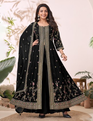 Onion pink lycra designer indo-western suit