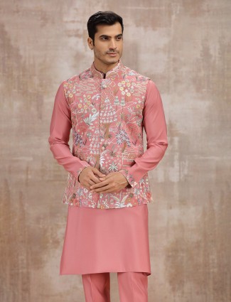 Wine silk royal wedding waistcoat set