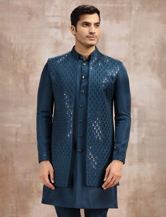 Silk waistcoat with sparkling sequins embellishment