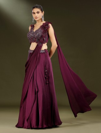 Deep wine silk regal lehenga choli