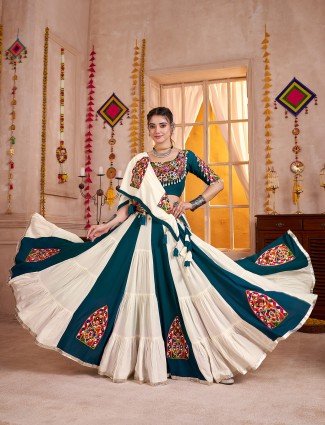 Blue lehenga choli in stunning silk