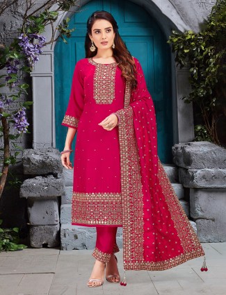Onion pink lycra designer indo-western suit