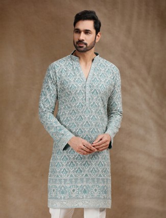 Aqua georgette men festive kurta pajama