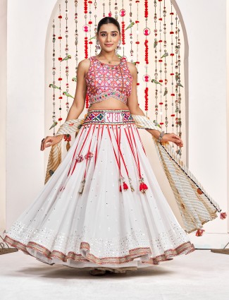 Blue lehenga choli in stunning silk