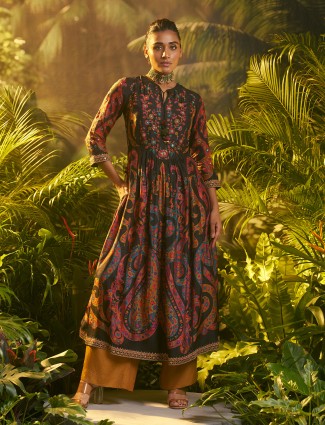 Onion pink lycra designer indo-western suit