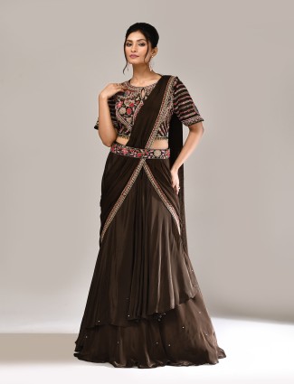 Blue lehenga choli in stunning silk